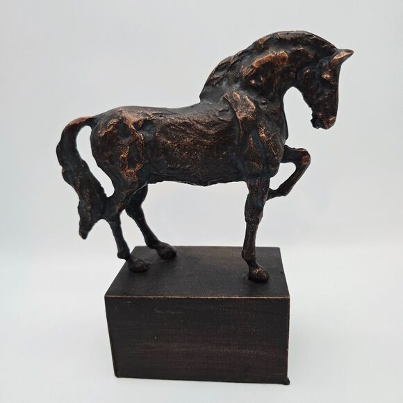 Metal Horse Sculpture Statue Heavy - Picture 2 of 9